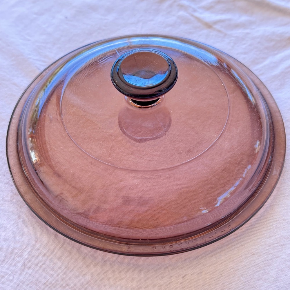 Vintage Pyrex V-1-C Visions Amber Glass Lid 1 Qt 1L Saucepan Replacement USA